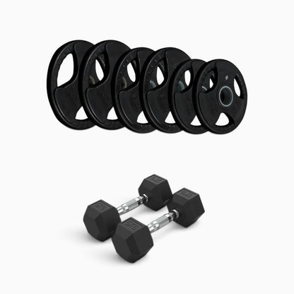 Tri Grip Plate & Dumbbell Package