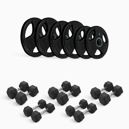 Tri Grip Plate & Dumbbell Package