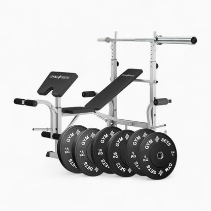 GymSets Adjustable Weight Bench + Preacher Curl