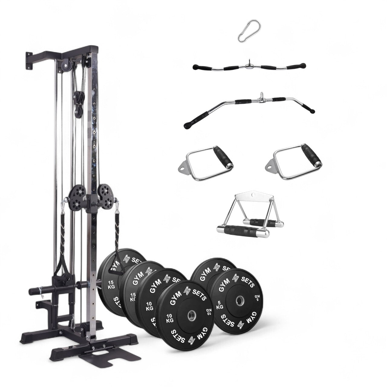 GymSets Semi Commercial Upgraded Wall Mounted Cable Pulley Machine