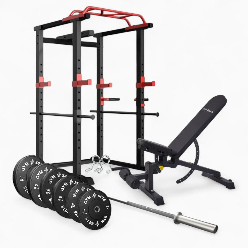 GymSets Power Cage with Cable Pulley