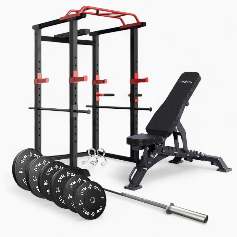 GymSets Power Cage with Cable Pulley
