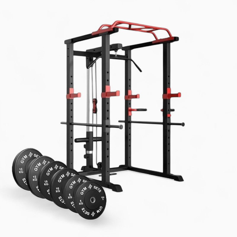 GymSets Power Cage with Cable Pulley