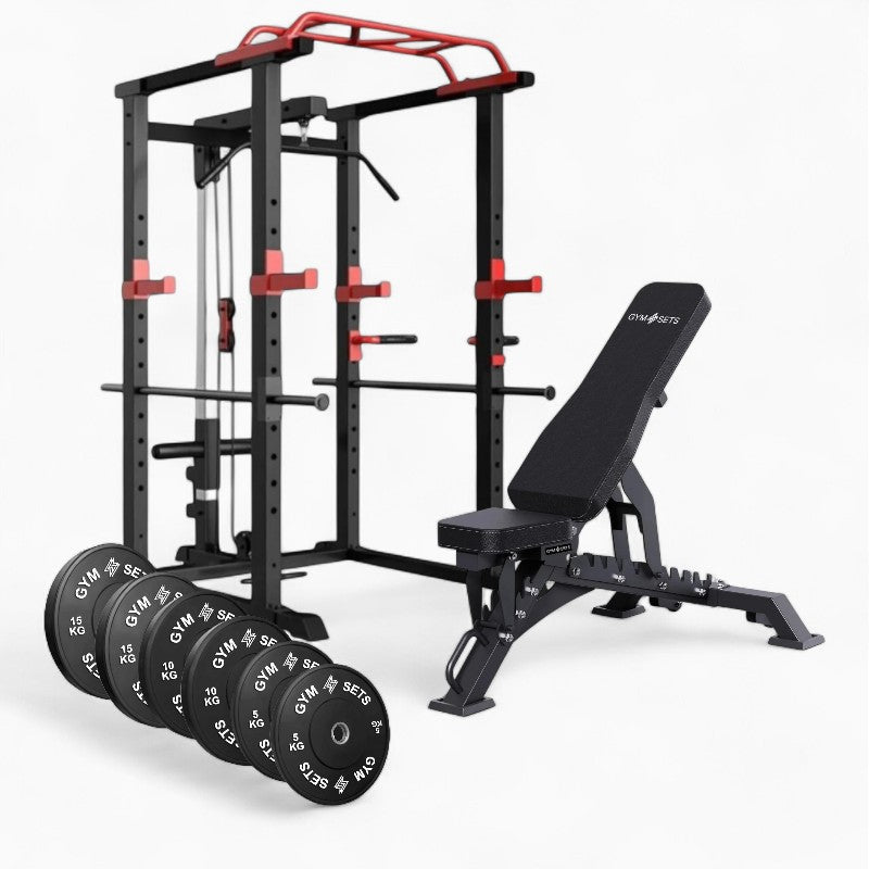 GymSets Power Cage with Cable Pulley