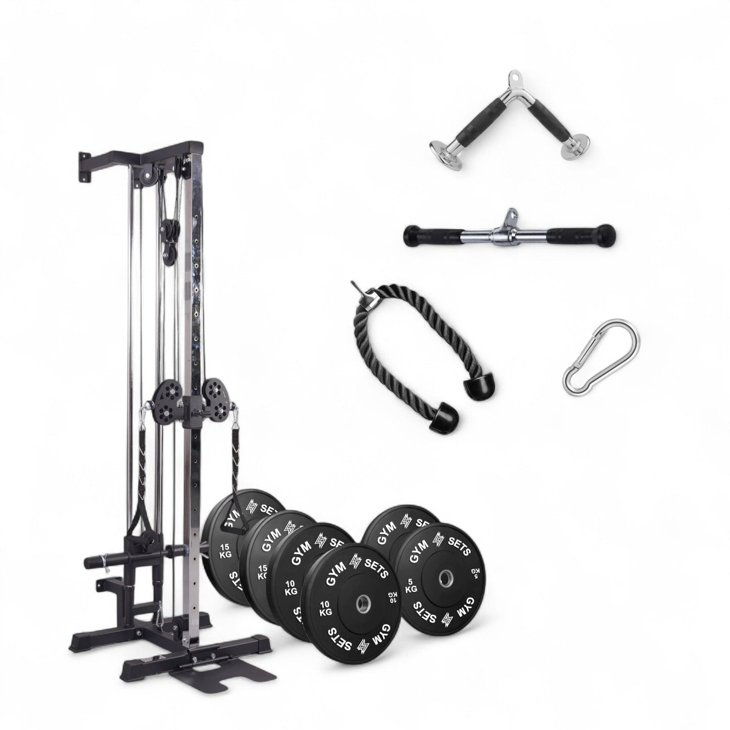 GymSets Semi Commercial Upgraded Wall Mounted Cable Pulley Machine