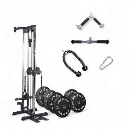 GymSets Semi Commercial Upgraded Wall Mounted Cable Pulley Machine