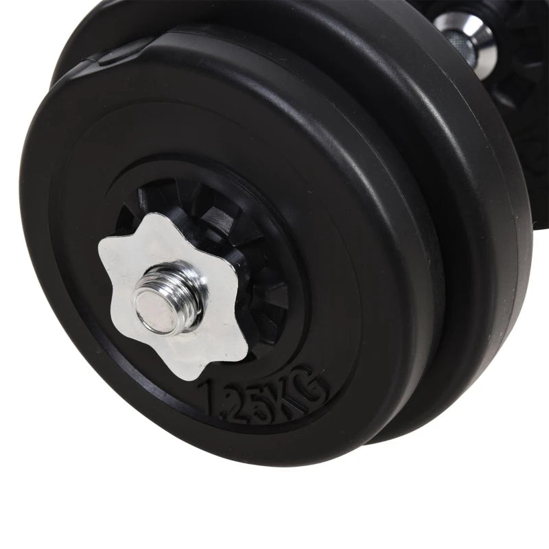 65kg Adjustable Dumbbell + Barbell Set With Cast Iron Weights Vinyl