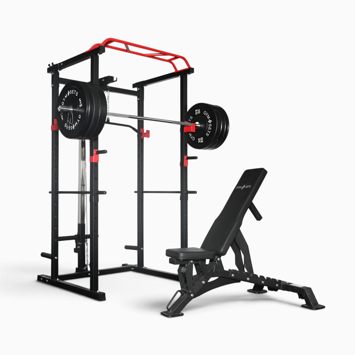 GymSets Power Cage with Cable Pulley