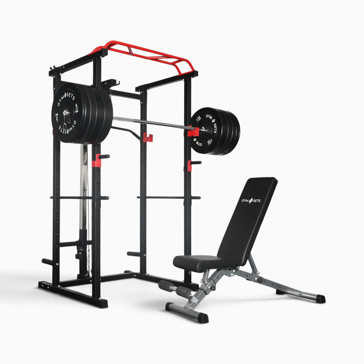 GymSets Power Cage with Cable Pulley