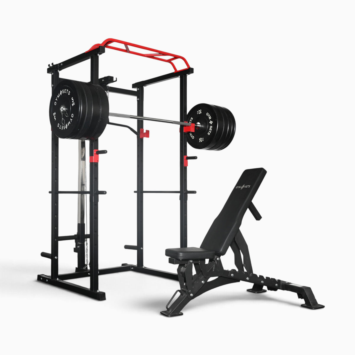 GymSets Power Cage with Cable Pulley