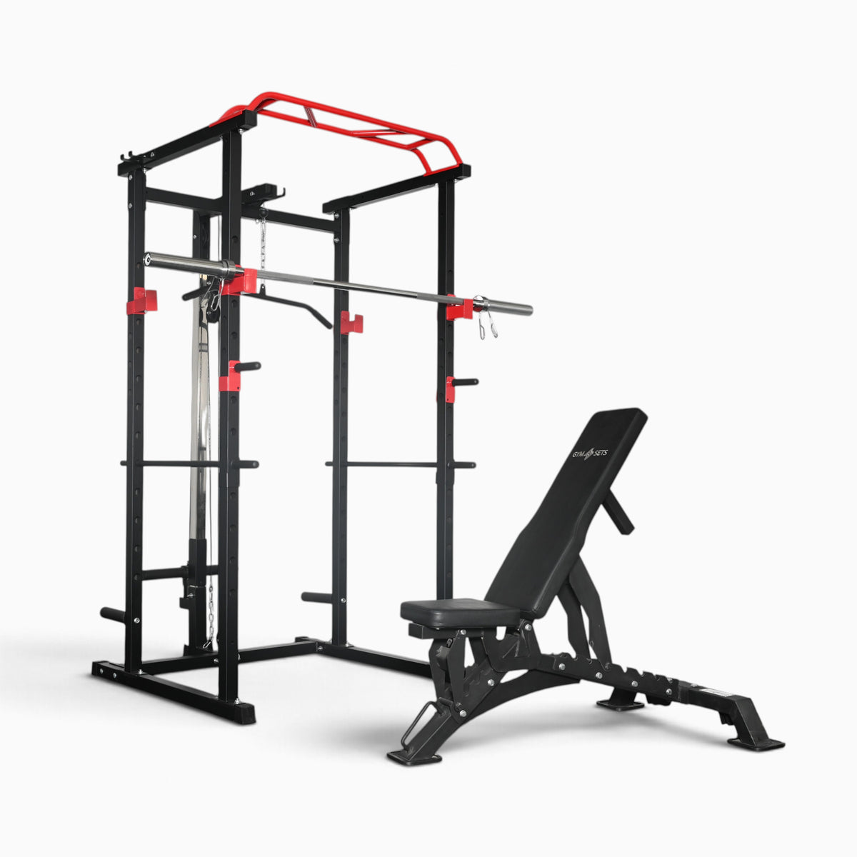 GymSets Power Cage with Cable Pulley