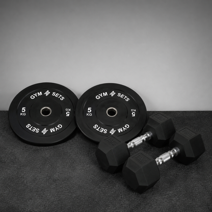Olympic Bumper Plate & Hex Dumbbell Package