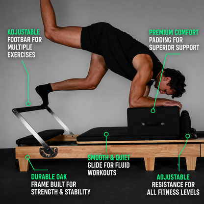 GymSets Oak Reformer Pilates Studio Machine