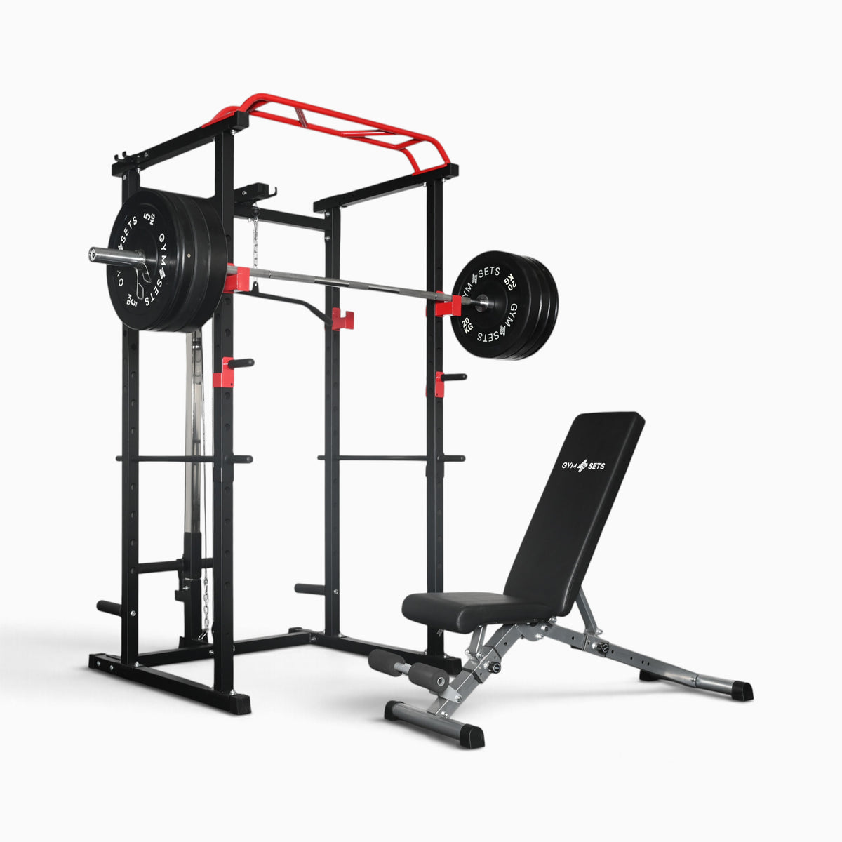 GymSets Power Cage with Cable Pulley