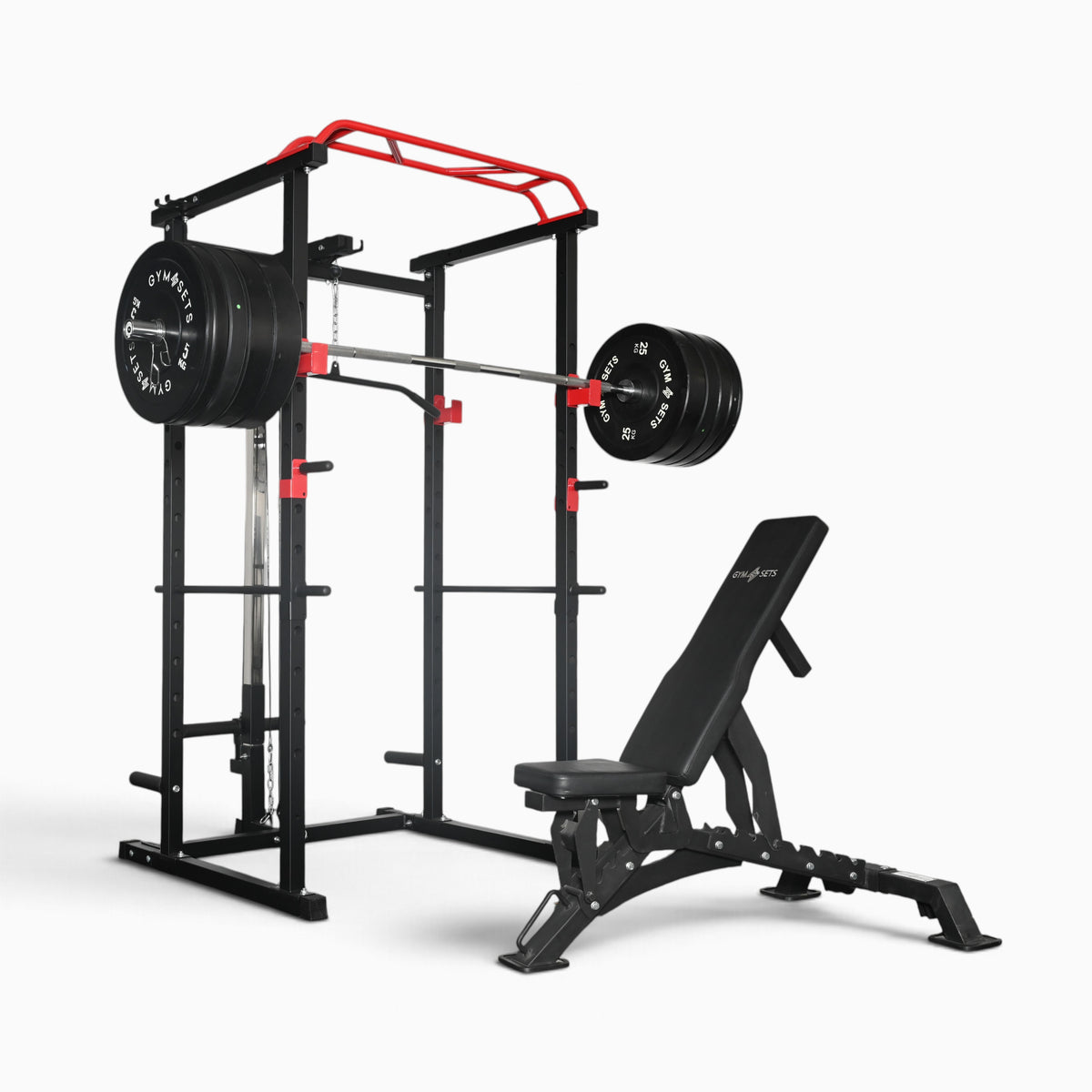 GymSets Power Cage with Cable Pulley