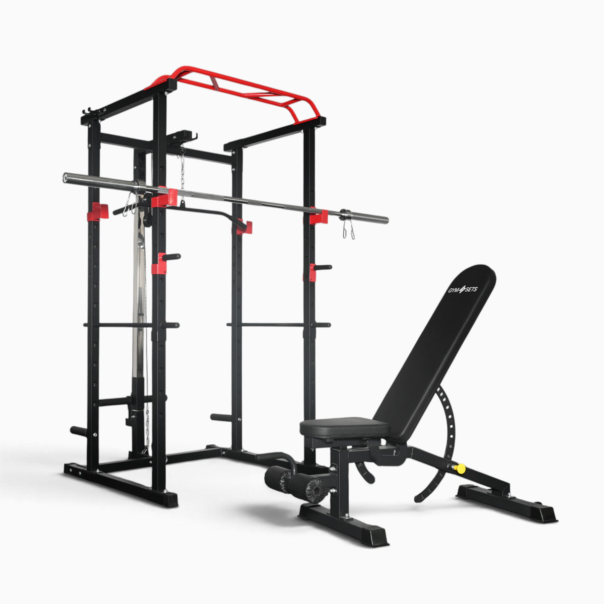 GymSets Power Cage with Cable Pulley