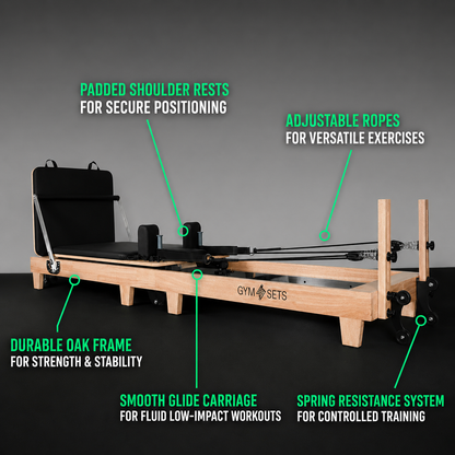 GymSets Oak Reformer Pilates Studio Machine