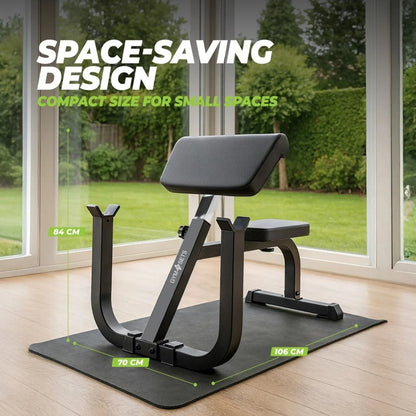 Adjustable Preacher Curl Bench, Bicep DB Incline EZ Bar Weight Set