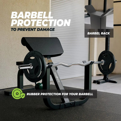 Adjustable Preacher Curl Bench, Bicep DB Incline EZ Bar Weight Set