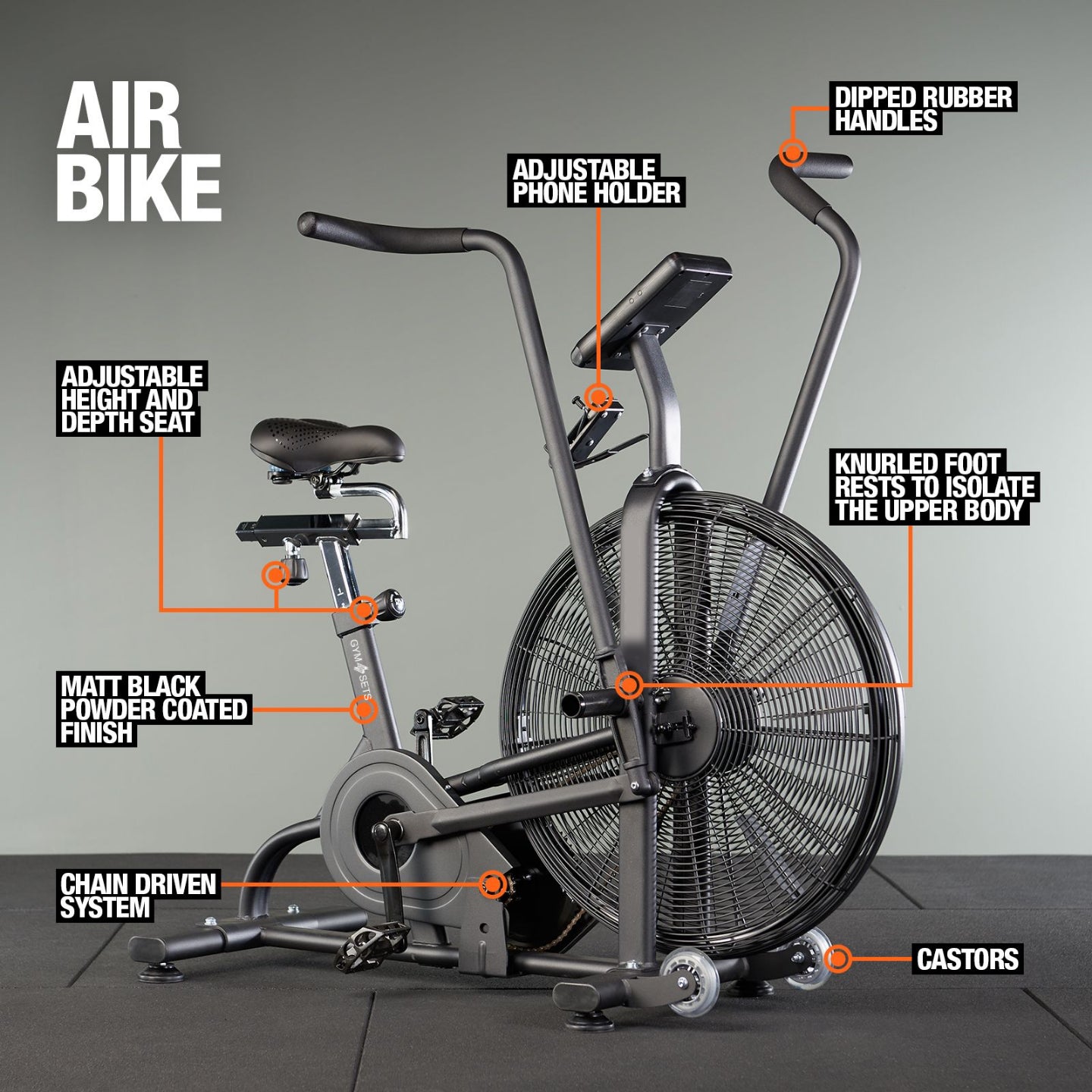 Assault Bike - Fitness Electronic Air Bicycle Home Gym Cycling Machine