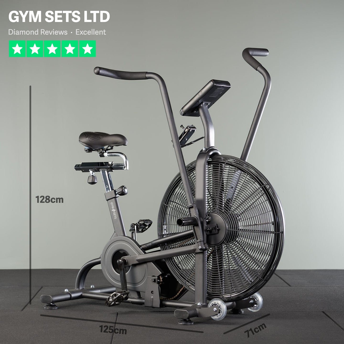 Assault Bike - Fitness Electronic Air Bicycle Home Gym Cycling Machine 55