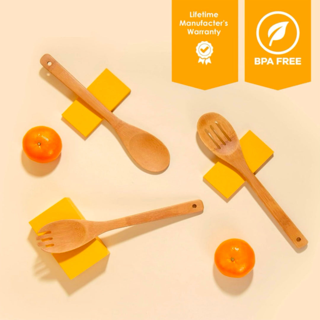 Bamboo Wood Cooking Utensils & Gadgets Spoons Set Kitchen Wooden Tool
