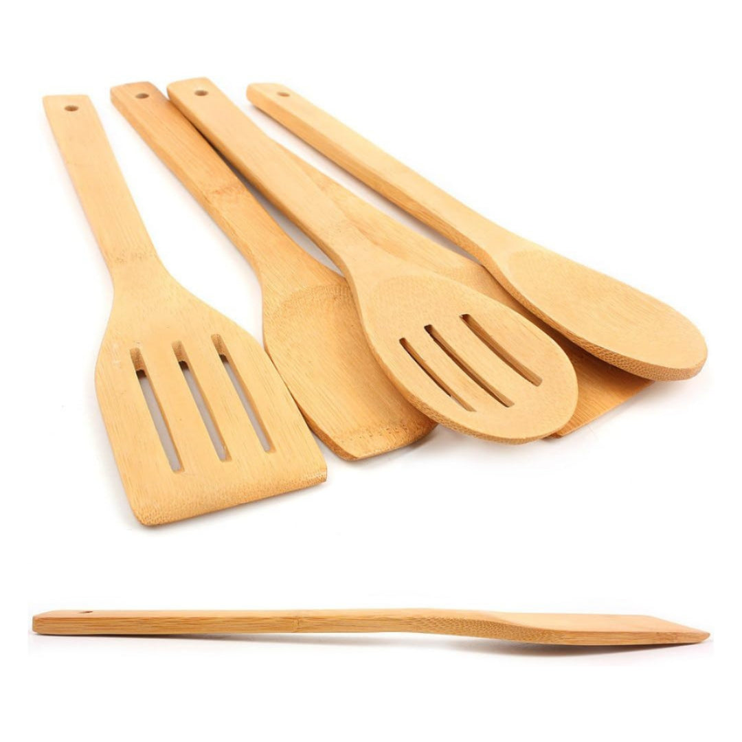 Bamboo Wood Cooking Utensils & Gadgets Spoons Set Kitchen Wooden Tool