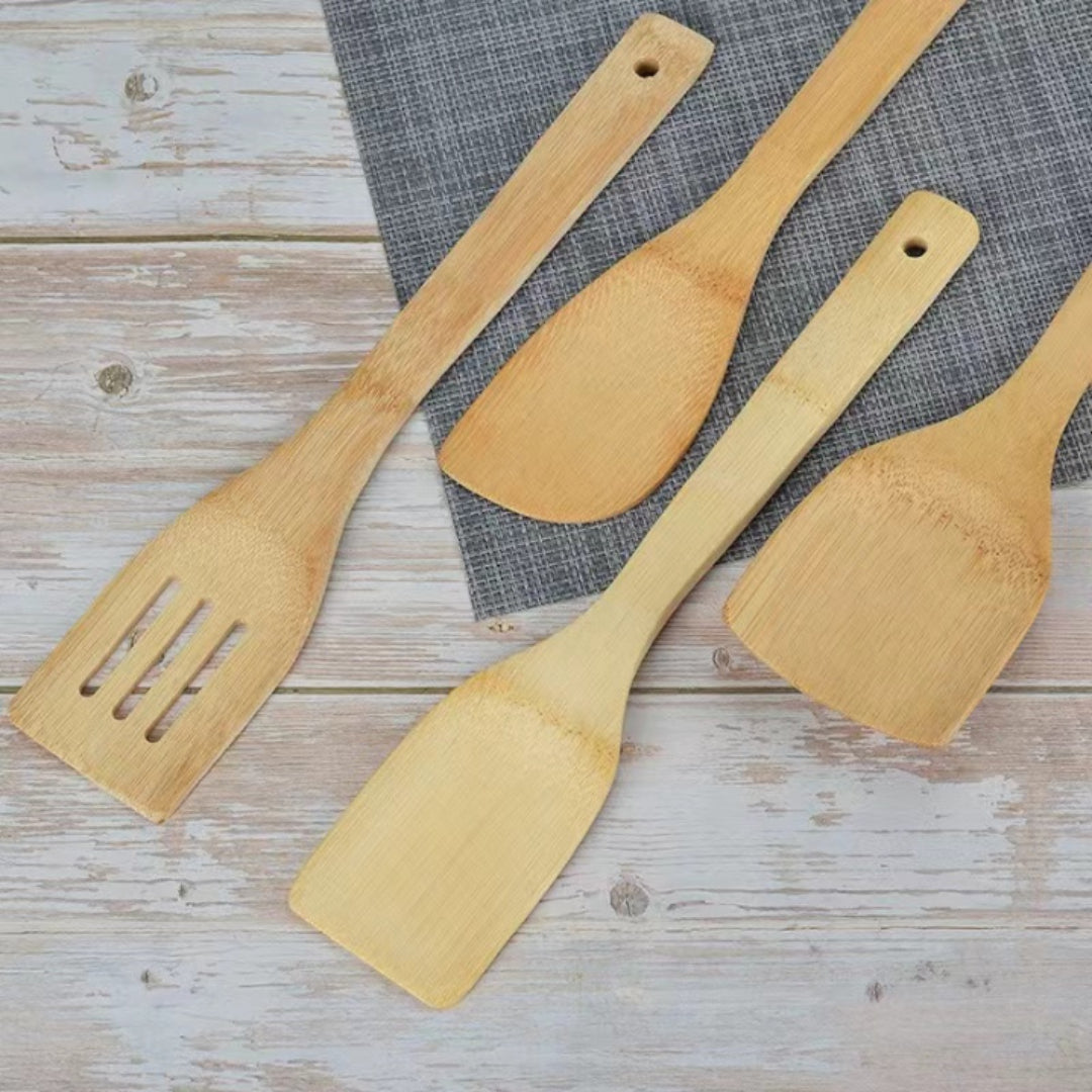 Bamboo Wood Cooking Utensils & Gadgets Spoons Set Kitchen Wooden Tool