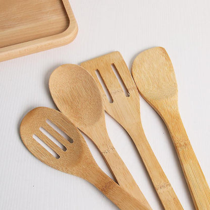 Bamboo Wood Cooking Utensils & Gadgets Spoons Set Kitchen Wooden Tool