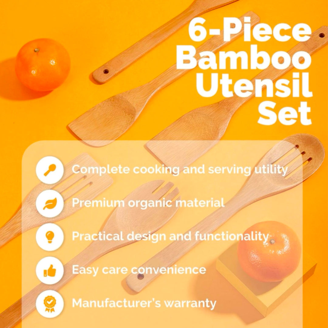 Bamboo Wood Cooking Utensils & Gadgets Spoons Set Kitchen Wooden Tool