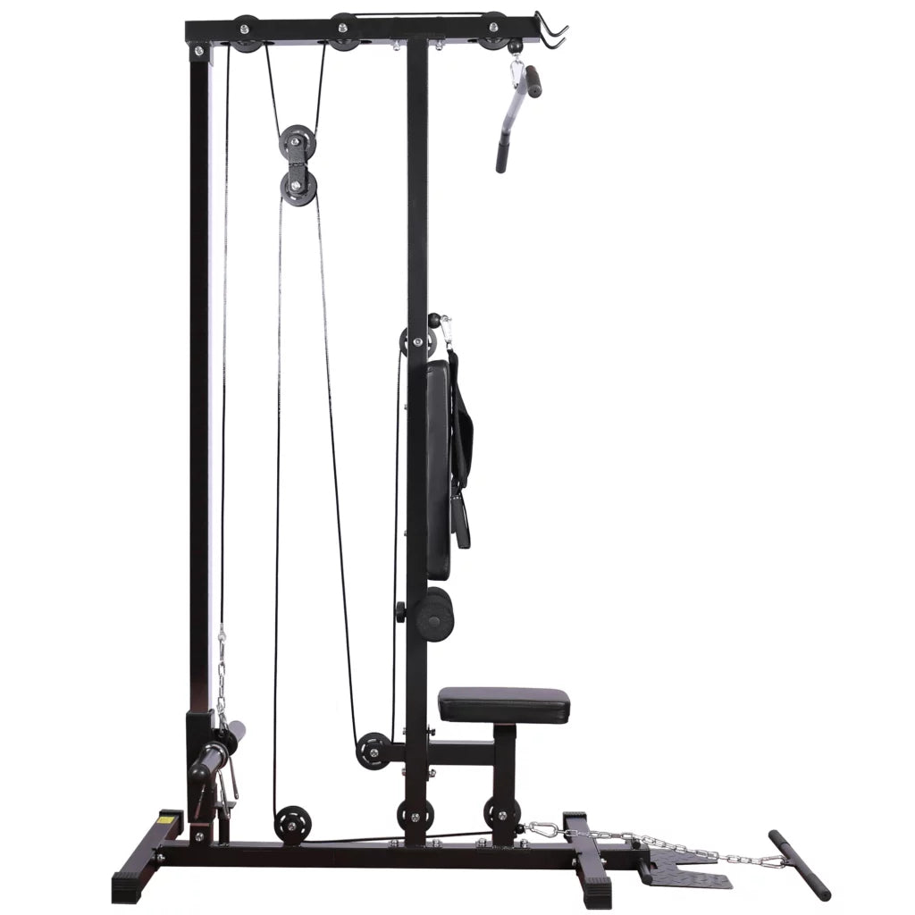 Cable Pull Down & Rowing Seated Machine Wide Grip Home Gym Lat T bar a