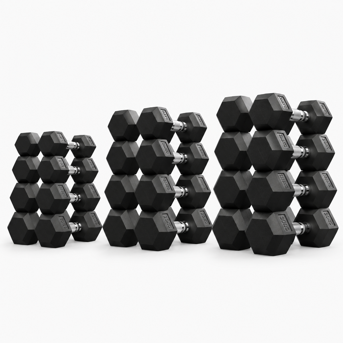 Commercial Hex Dumbbell Pairs 2.5kg-50kg