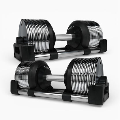 Chrome Adjustable Dumbbells 3-36kg – Premium Commercial Metal