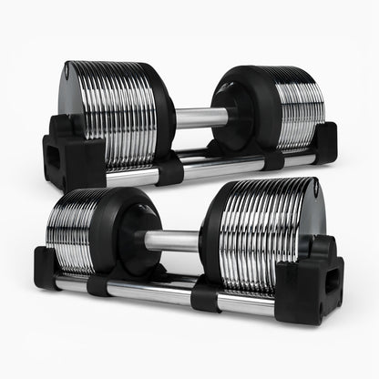 Chrome Adjustable Dumbbells 3-36kg – Premium Commercial Metal