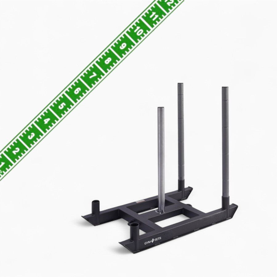 Commercial Hyrox Gym Sled Push And Pull Weight Training Equipment With Wheels For Functional Fitness, Resistance Workouts, And Strength Performance Sessions.