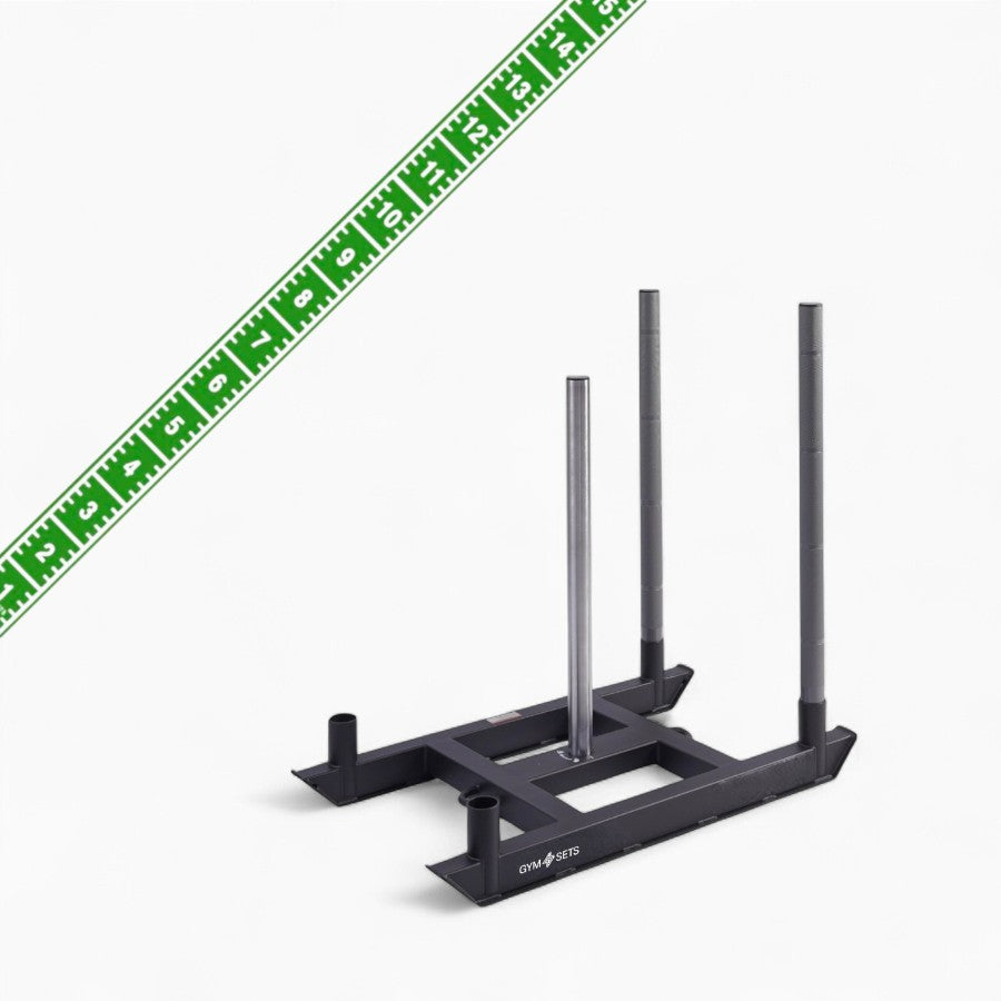 Commercial Hyrox Gym Sled Push And Pull Weight Training Equipment With Wheels For Functional Fitness, Resistance Workouts, And Strength Performance Sessions.