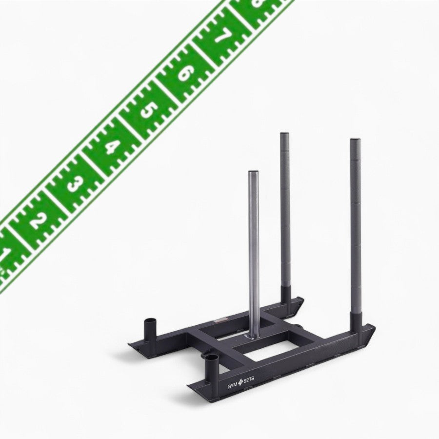 Commercial Hyrox Gym Sled Push And Pull Weight Training Equipment With Wheels For Functional Fitness, Resistance Workouts, And Strength Performance Sessions.