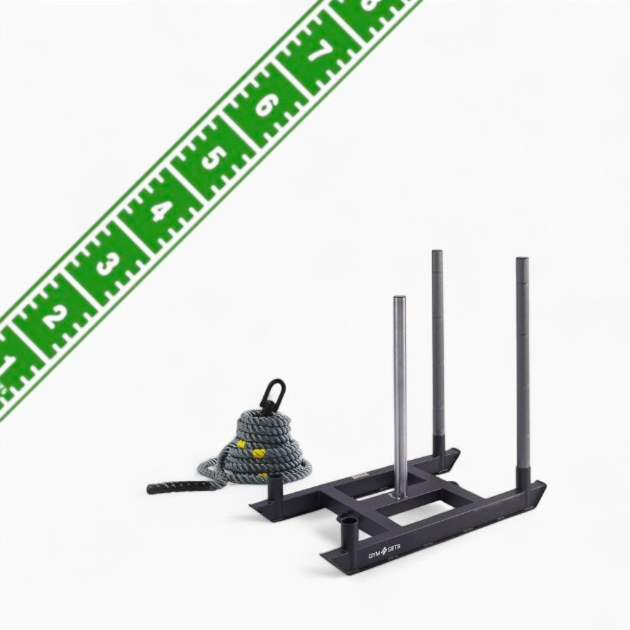 Commercial Hyrox Gym Sled Push And Pull Weight Training Equipment With Wheels For Functional Fitness, Resistance Workouts, And Strength Performance Sessions.