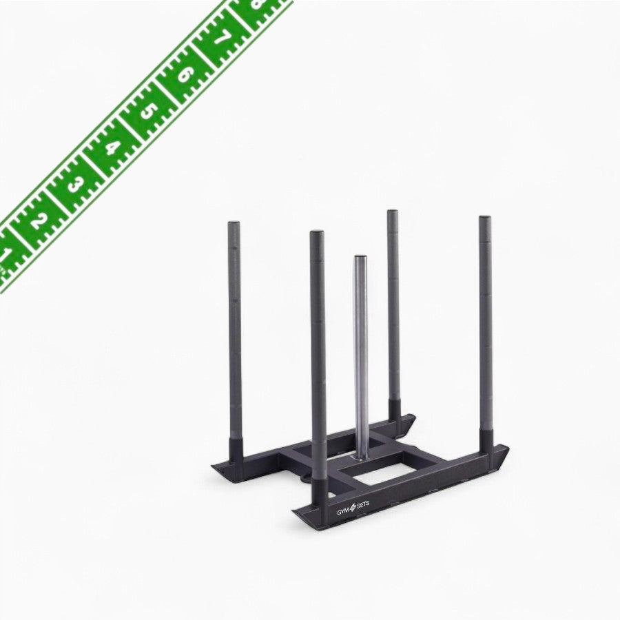 Commercial Hyrox Gym Sled Push And Pull Weight Training Equipment With Wheels For Functional Fitness, Resistance Workouts, And Strength Performance Sessions.