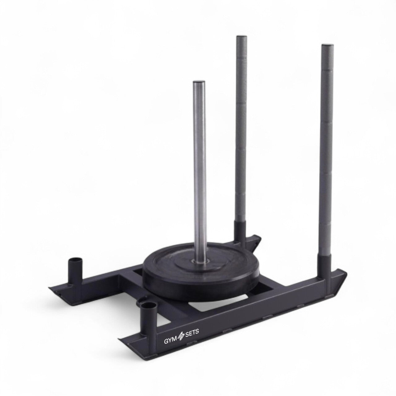 Commercial Hyrox Gym Sled Push And Pull Weight Training Equipment With Wheels For Functional Fitness, Resistance Workouts, And Strength Performance Sessions.