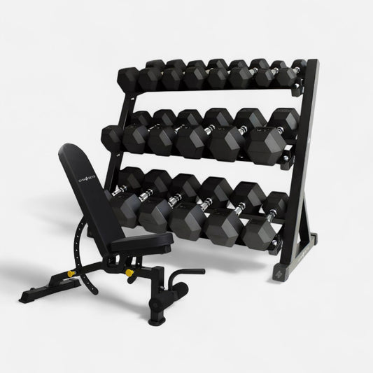 Compact 3-Tier Dumbbell Holder – Adjustable Home Gym Rack