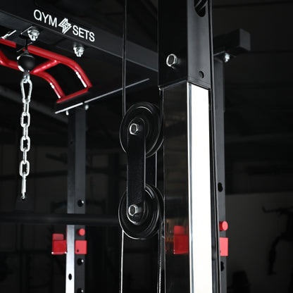 GymSets Power Cage with Cable Pulley