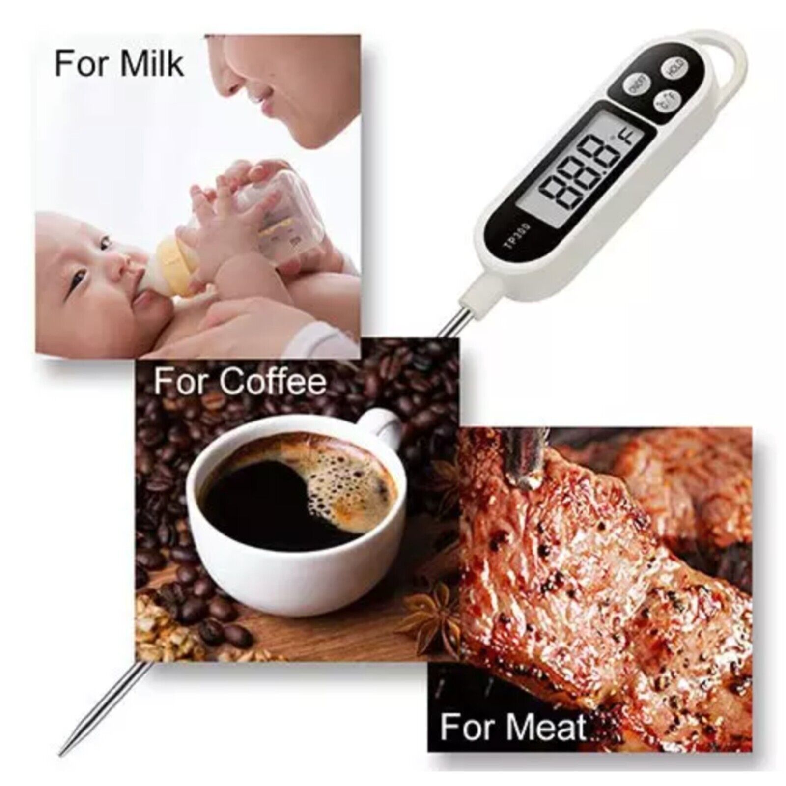 Digital Food Thermometer Instant Read Fast Accurate For Cooking