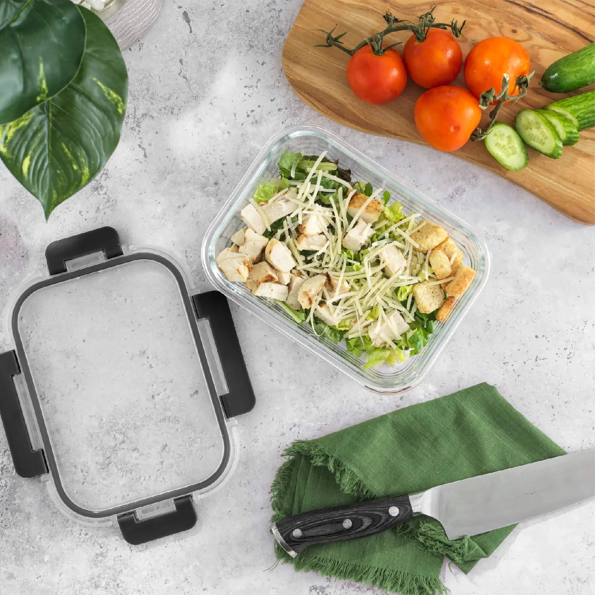Glass Meal Prep Containers with Lids Lunch Boxes Reusable Food Storage