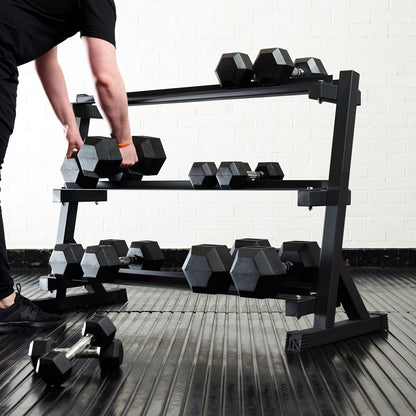 Huge Dumbbell Rack with Dumbbells 2.5 30kg Home Gym Set Pair Weights GYM SETS UK
