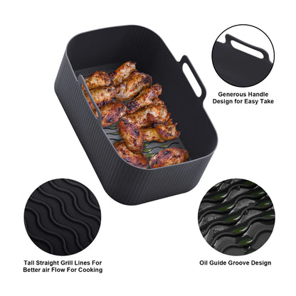 Eco-Friendly Durable Reusable Silicone Non-Stick Air Fryer PotEco-Friendly Durable Reusable Silicone Non-Stick Air Fryer Pot