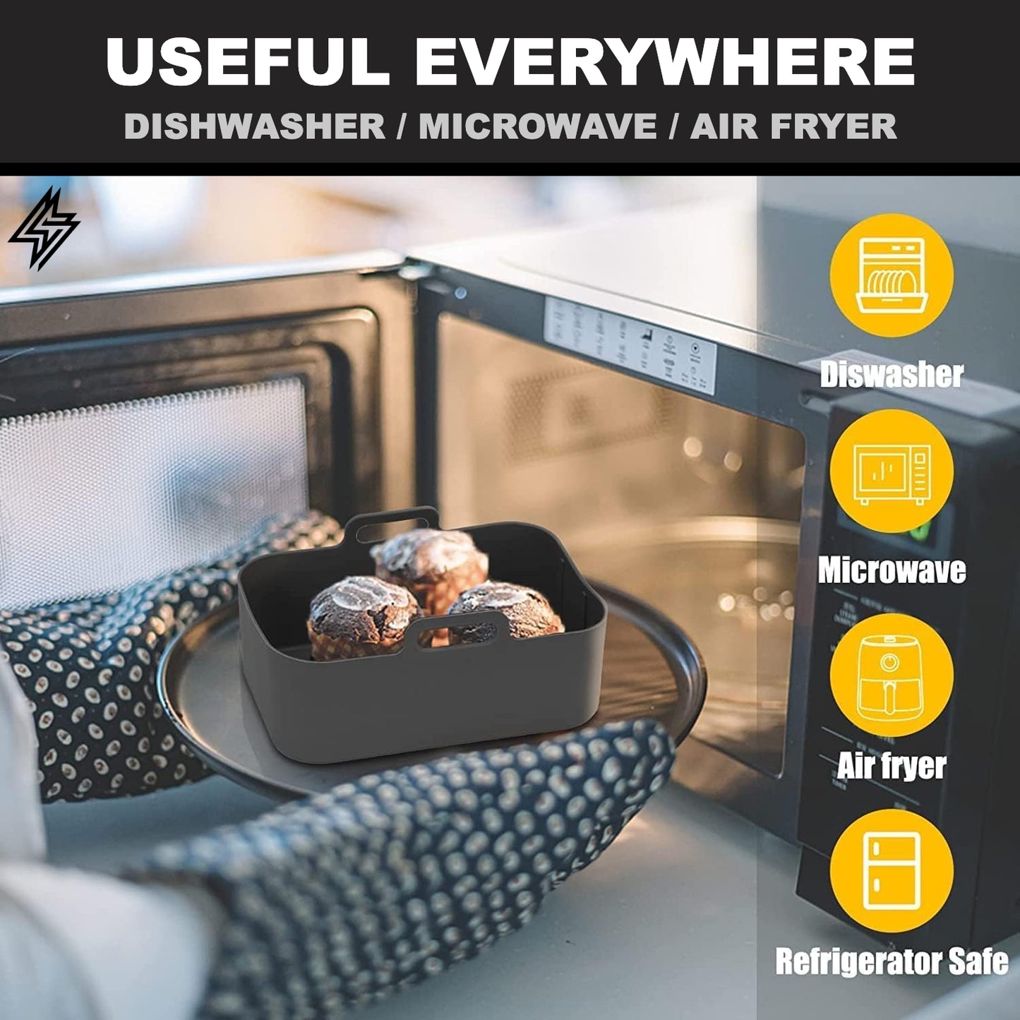 Eco-Friendly Durable Reusable Silicone Non-Stick Air Fryer Pot