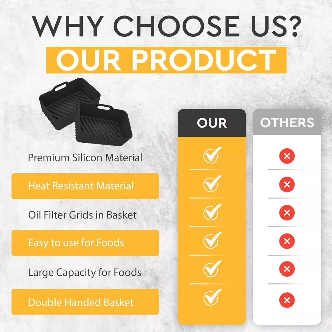 Eco-Friendly Durable Reusable Silicone Non-Stick Air Fryer Pot