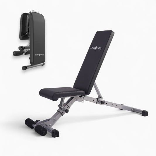 Folding Weight Bench For Home Gym Perfect For Dumbbells Workout Compact Fold Away Design Collapsible And Sturdy Ideal For Any Exercise Routine Space-Saving.