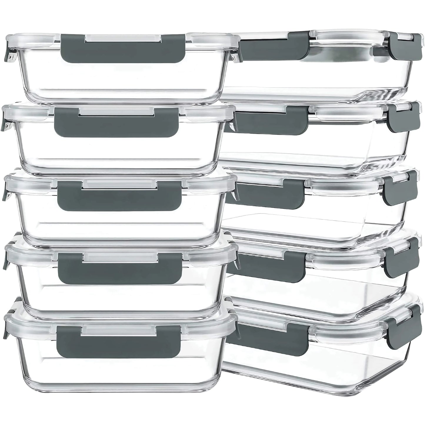 Glass Meal Prep Containers with Lids Lunch Boxes Reusable Food Storage